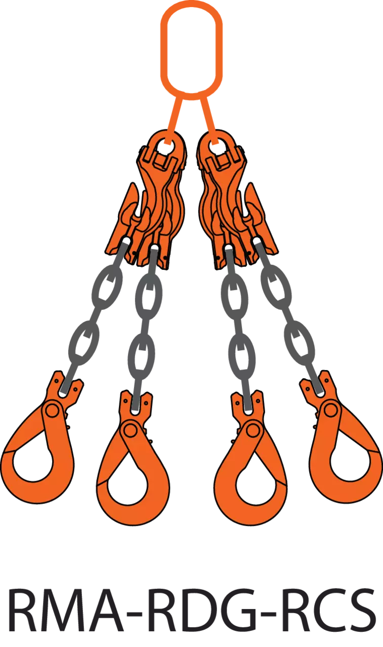 Chain sling assy 4-leg REMA-10-RMA-RDG-RCS